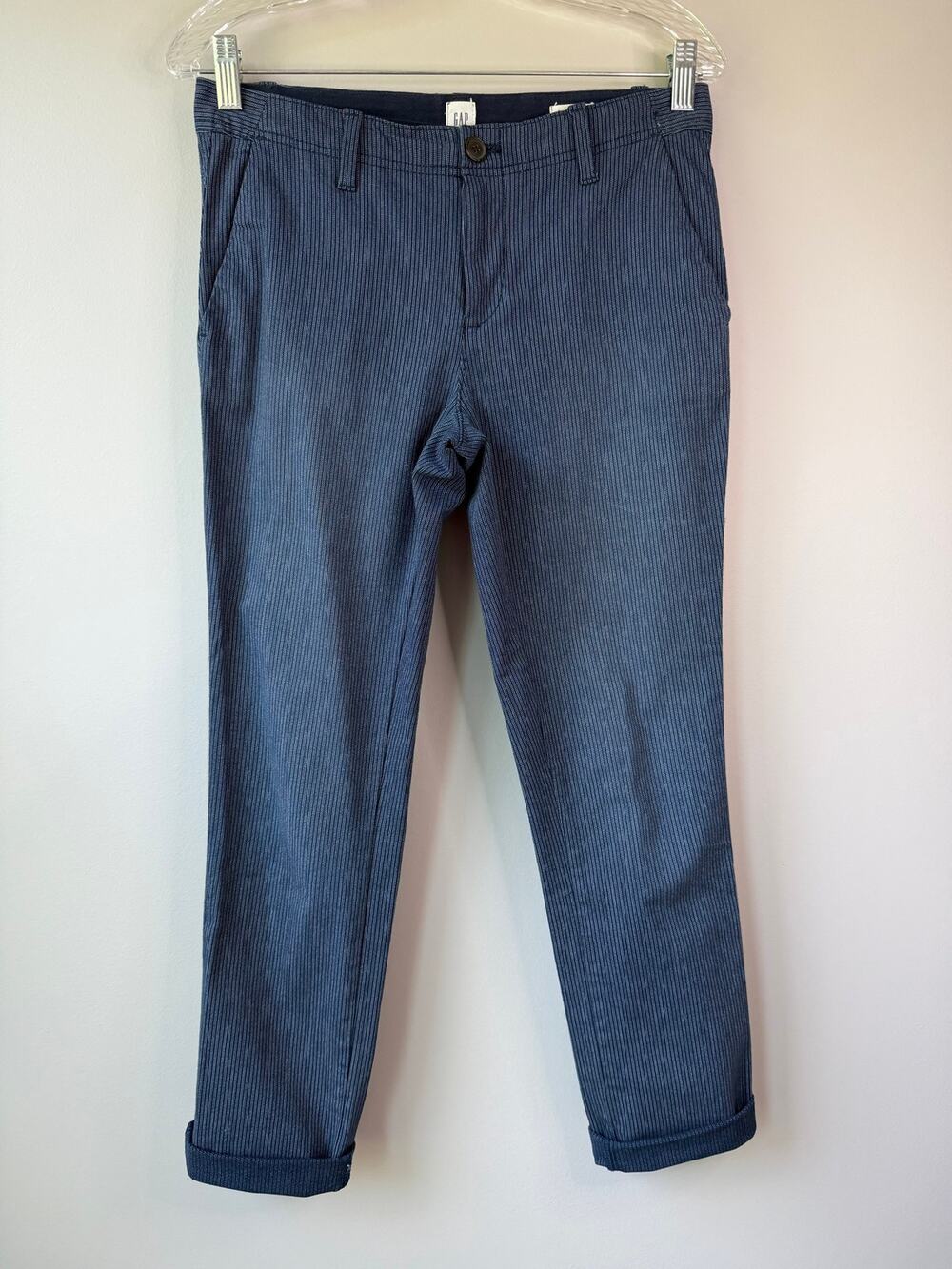 GAP Womens Size 0 Girlfriend Chino Pants Micro Striped